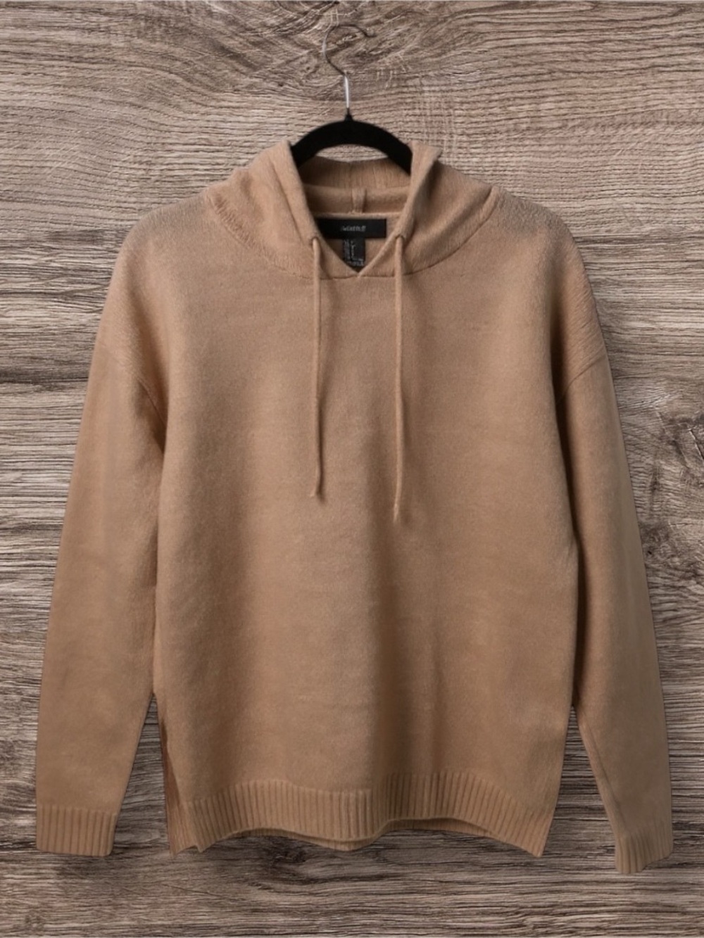 Forever 21 Tan Hooded Crewneck Sweater